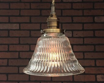 Pending SIMPLE PLUG Electrical Connectors and Edison Victorian Bulb Black 8 Clear Glass Cone Shade with Pat Industrial Pendant Light