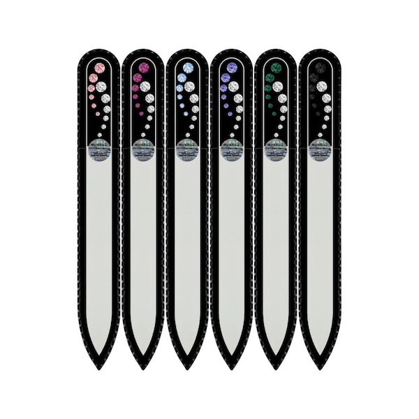 Glass Nail File decorated with Swarovski® crystals - Gift Set of 5 + 1 free - Best gifts for mom - Gift ideas for girlfriend - Grandma gift