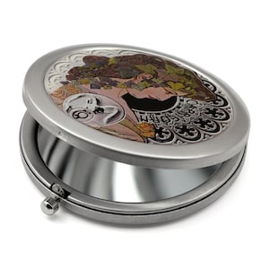 Alphonse Mucha Compact Mirror - Zodiac sign design pocket mirrors - Personalized gifts for her - gifts for mom - round mirror