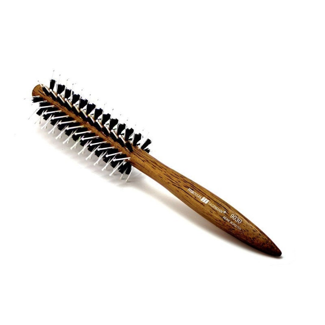 Wooden Hair Brush Round Boar Bristle Hair Brush Etsy