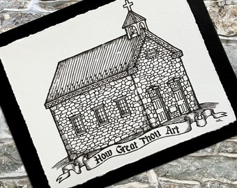 Stone church art print