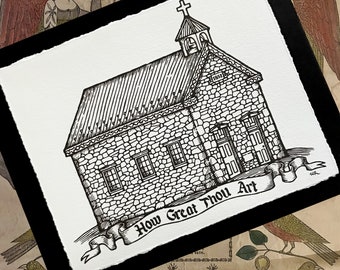 Stone church art print