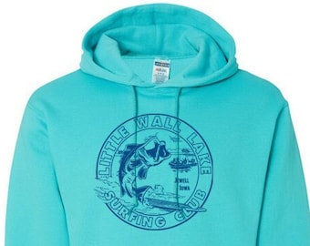 Little Wall Lake Surfing Club - Pontoon Party Fish - Hoodie