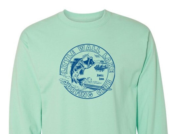 Little Wall Lake Surfing Club - Pontoon Party Fish - Longsleeve T-Shirt