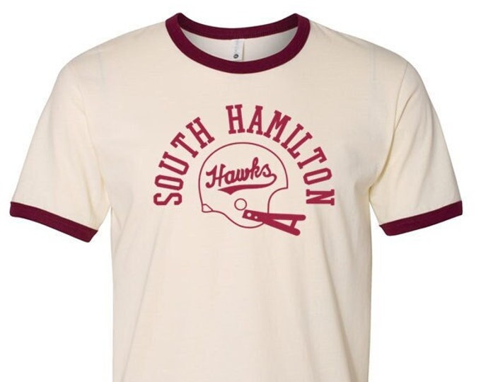 Vintage South High Football Helmet Ringer Tee