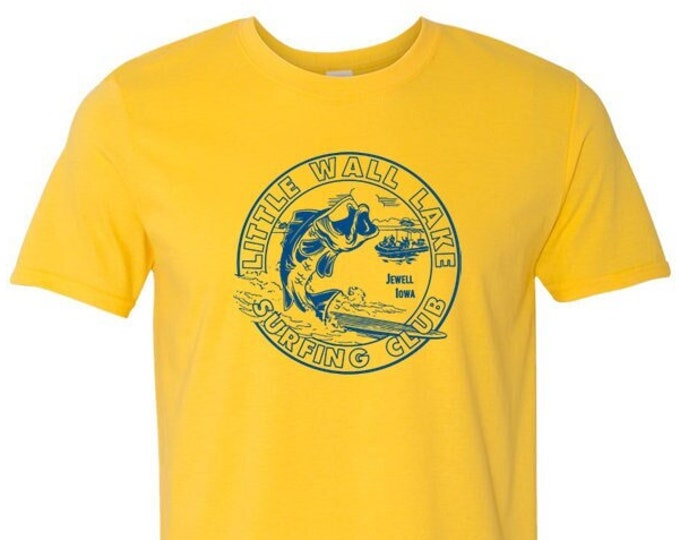 Little Wall Lake Surfing Club - Pontoon Party Fish - T-Shirt