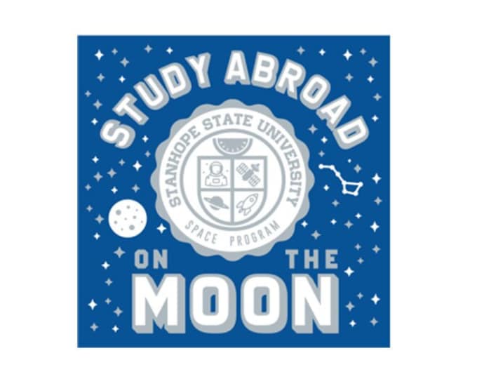 Study Abroad Space Program - The Moon - Sticker