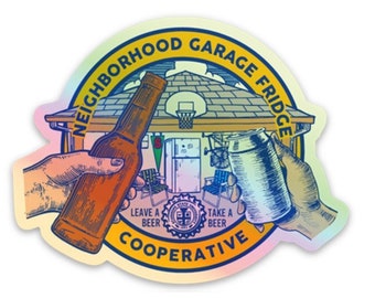 Neighborhood Garage Fridge Cooperative Sticker