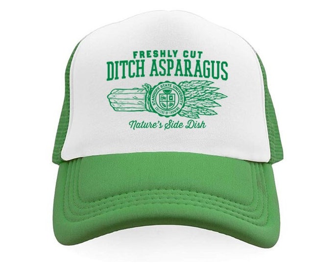 Freshly Cut Ditch Asparagus - Nature's Side Dish - Foam Trucker Mesh Hat