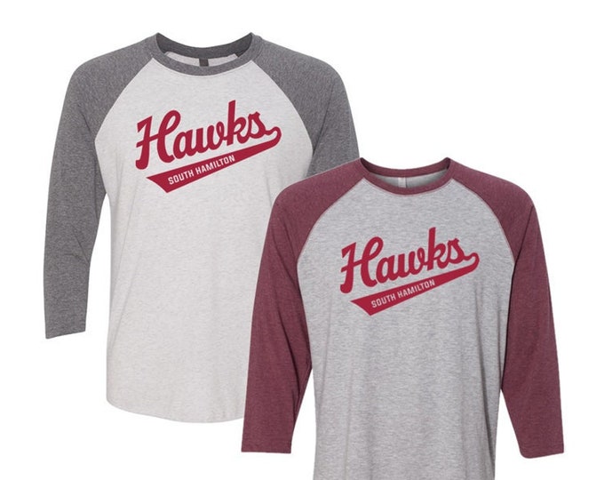 Script Hawks - Three Quarter Sleeve Raglan T-Shirt