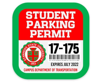 Student Parking Permit Sticker