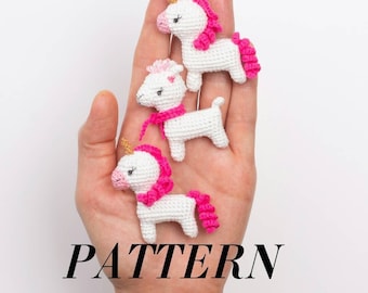 Unicorn crochet pattern Amigurumi brooch pattern Stuffed animal pattern in english
