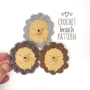 Igel Brosche Anleitung, Häkelanleitung auf Englisch, Amigurumi Igel