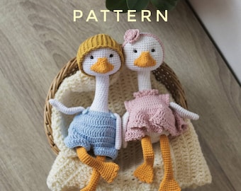 Amigurumi crochet goose PATTERN in english Stuffed goose toy Pdf crochet pattern