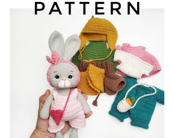 Bunny crochet pattern Amigurumi pattern in English Stuffed bunny soft toy