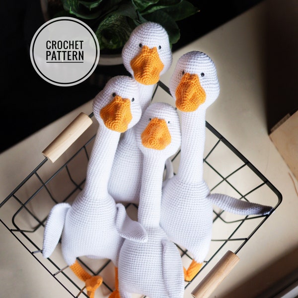 Goose crochet pattern (without clothing) Amigurumi pattern in english Stuffed goose toy Pdf crochet pattern