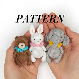 Elephant crochet pattern, Amigurumi bear and bunny animals, Crochet pdf pattern