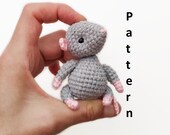 Mouse toy crochet PATTERN in English amigurumi toy Stuffed mouse Pdf crochet pattern Pet animal Baby toy gift