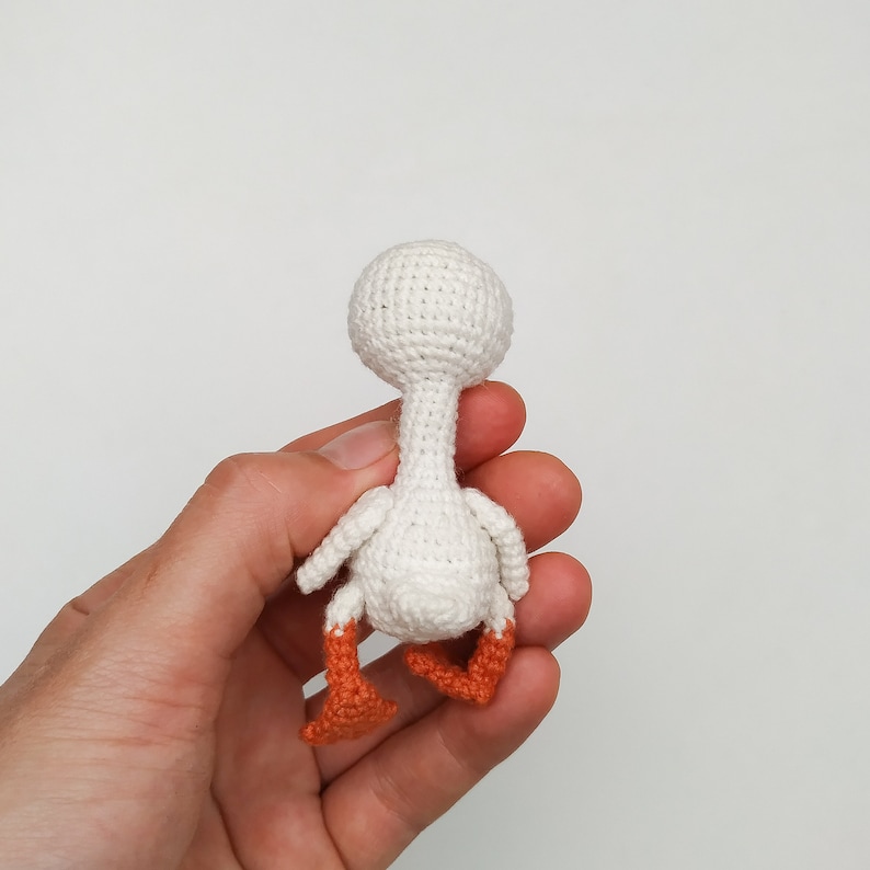 Goose crochet PATTERN in english, Amigurumi miniature bird about 8 cm, Stuffed goose pattern image 7