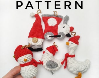Christmas ornament PATTERN, Crochet tree toy, Amigurumi christmas decoration