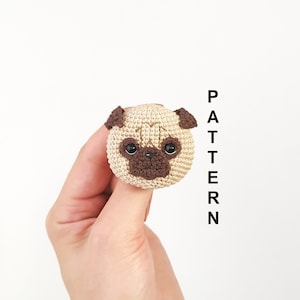 CROCHET PATTERN brooch dog pug Pdf in english  stuffed toy pattern, amigurumi animal Crochet brooch