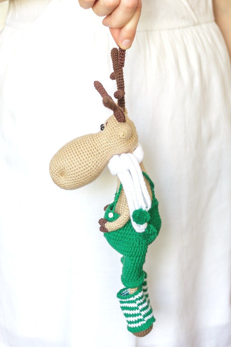 Moose toy crochet PATTERN in English amigurumi patterns PDF crochet pattern Sruffed moose forest animal Baby toy gift