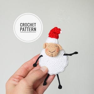 Crochet sheep pattern Christmas ornament pattern Amigurumi pattern Christmas tree toy