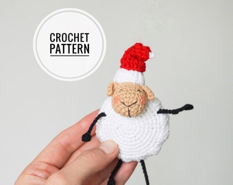 Crochet sheep pattern Christmas ornament pattern Amigurumi pattern Christmas tree toy