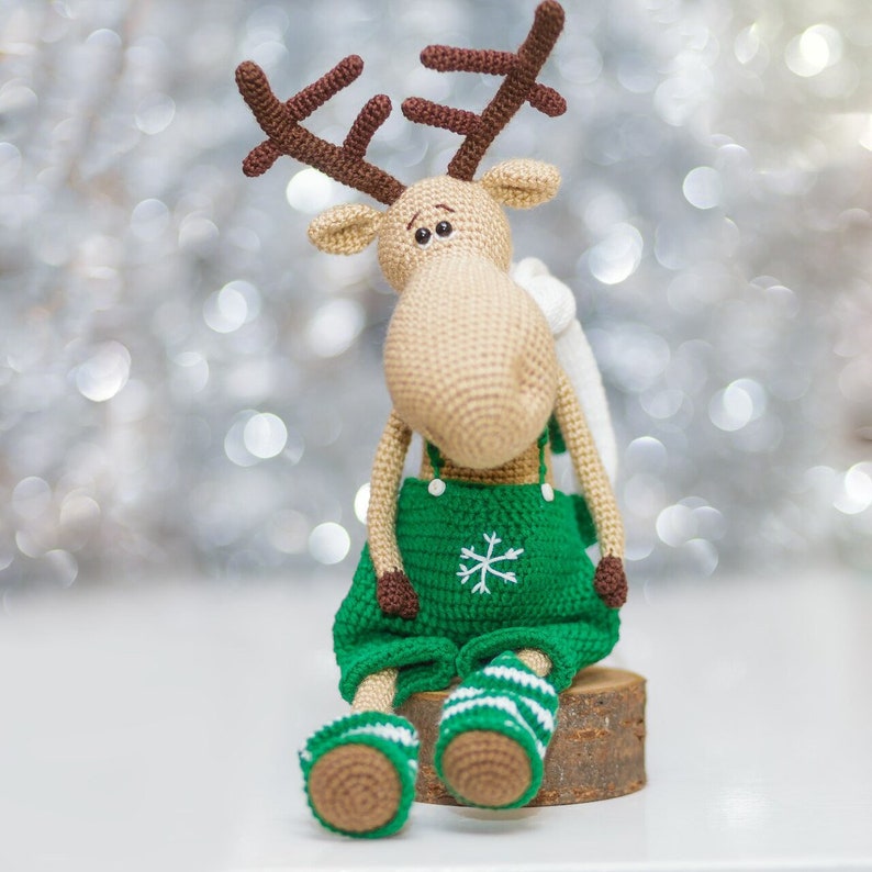 Moose toy crochet PATTERN in English amigurumi patterns PDF crochet pattern Sruffed moose forest animal Baby toy gift