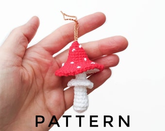 CROCHET PATTERN brooch or toy fly agaric Pdf in english  stuffed toy pattern, amigurumi mushroom Crochet mushroom