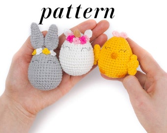 Easter egg crochet pattern Amigurumi bunny puttern PDF crochet pattern