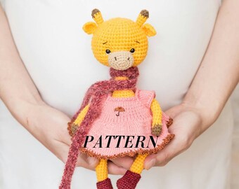 Giraffe crochet pattern, Amigurumi pattern in english, Stuffed toy giraffe