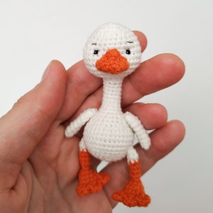Goose crochet PATTERN in english, Amigurumi miniature bird about 8 cm, Stuffed goose pattern image 5