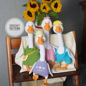 Goose crochet pattern Amigurumi pattern in english Stuffed goose toy Pdf crochet pattern