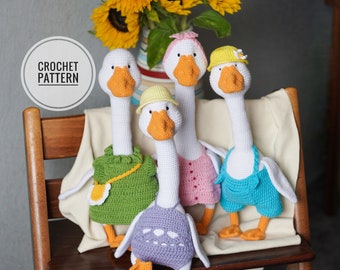 Goose crochet pattern Amigurumi pattern in english Stuffed goose toy Pdf crochet pattern