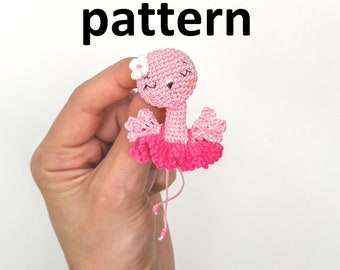 Crochet PATTERN flamingo brooch Crochet flamingo Stuffed animal Pdf pattern in english