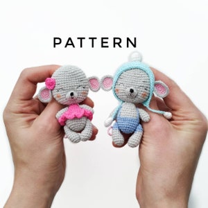 Mouse brooch crochet PATTERN in English amigurumi toy Stuffed mouse Pdf crochet pattern Pet animal Baby toy gift