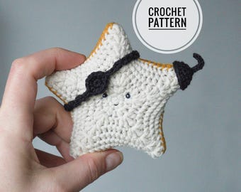 Crochet starfish pattern in English Pirates toy for mobile