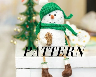 Snowman crochet pattern Amigurumi pattern in english Christmas snowman pattern Amigurumi snowman