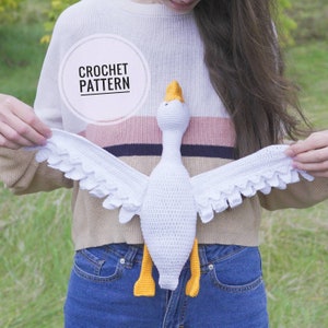 Crochet goose pattern, Amigurumi crochet bird, Pattern in english