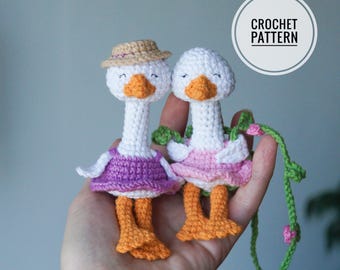 Crochet goose pattern in English Amigurumi pattern Stuffed bird pattern