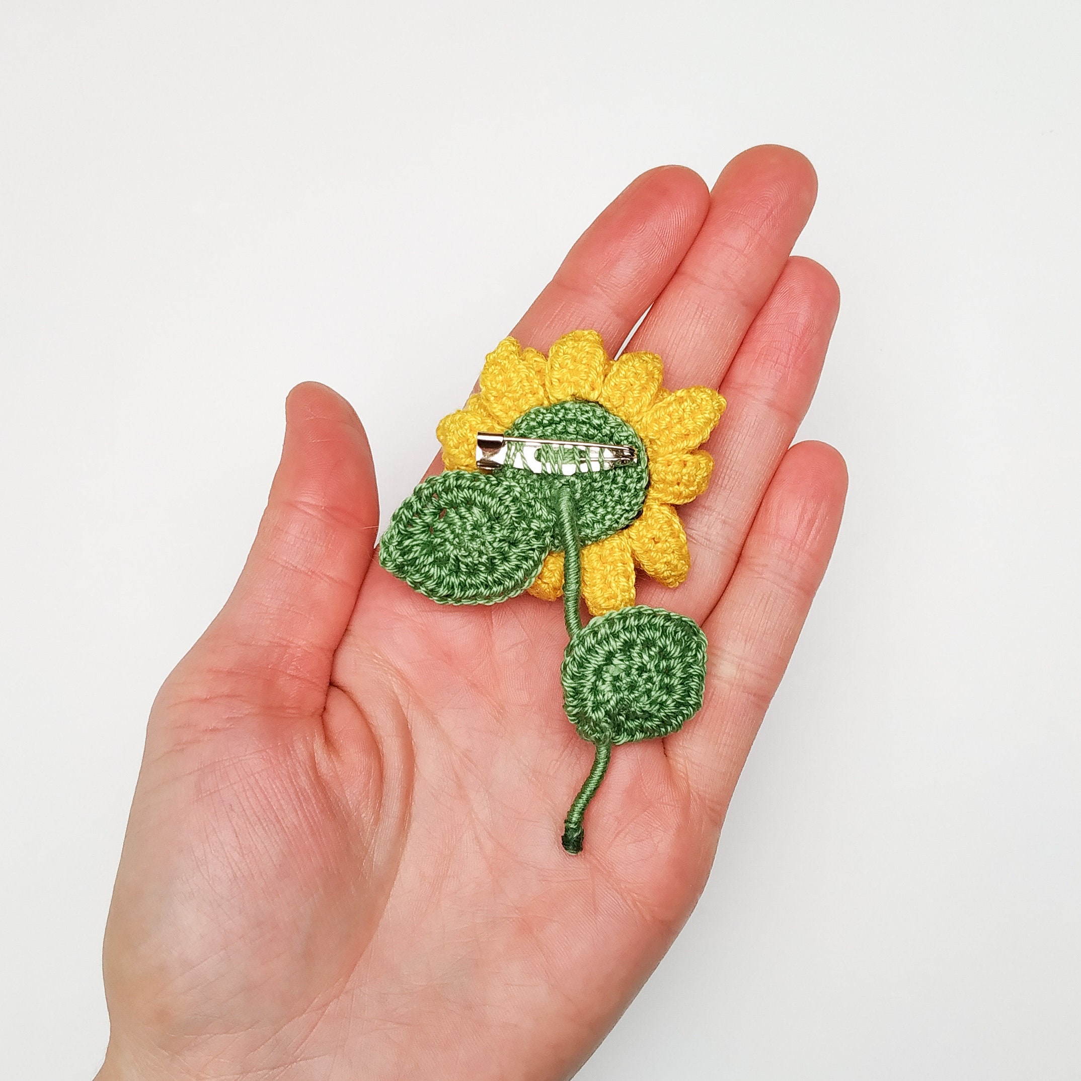 Sunflower Crochet Pattern Amigurumi Flower Crochet Brooch Etsy