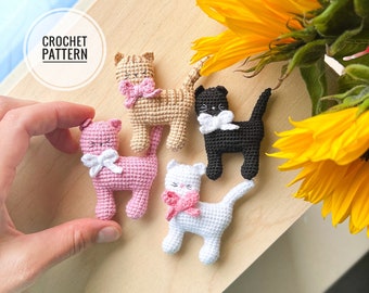 Cat crochet pattern Amigurumi brooch cat Pdf pattern in english  Stuffed cat toy