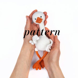 Crochet goose pattern, Amigurumi stuffed animal, Crochet english pattern