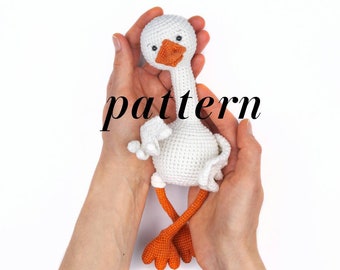 Crochet goose pattern, Amigurumi stuffed animal, Crochet english pattern
