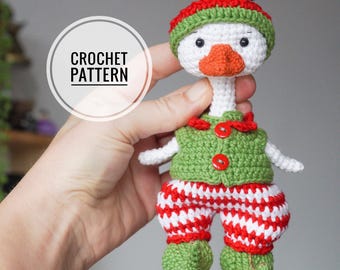 Crochet christmas clothes pattern for goose in English (only clothes) Amigurumi pattern