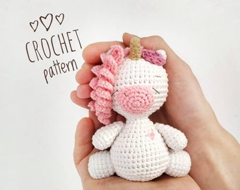 Unicorn crochet pattern English pattern Amigurumi pattern Stuffed baby toy Newborn crochet toy pattern