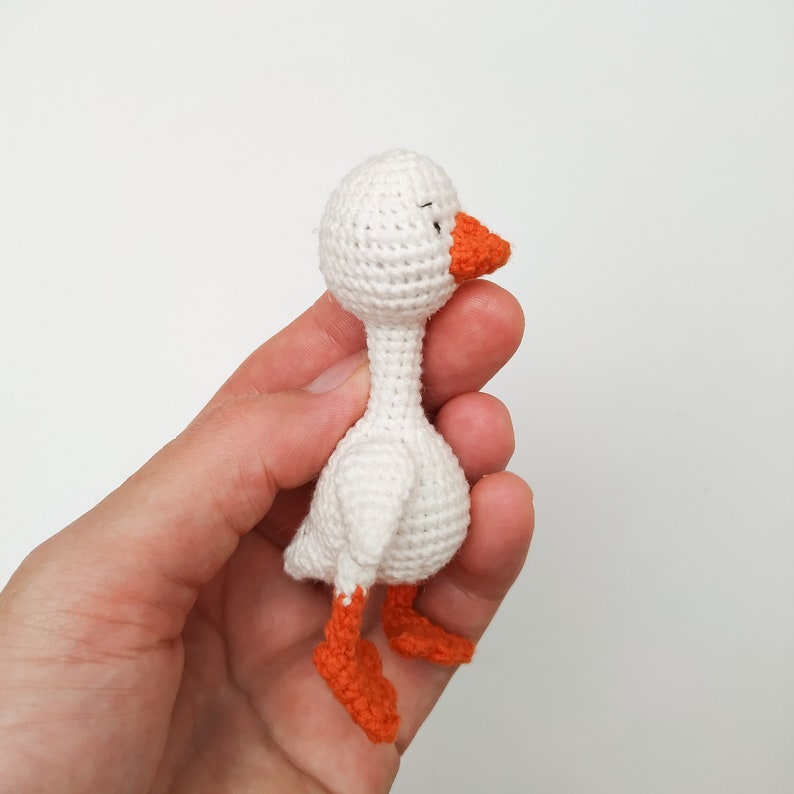 Goose crochet PATTERN in english, Amigurumi miniature bird about 8 cm, Stuffed goose pattern image 6