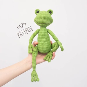 Frog crochet pattern, Amigurumi pattern in English, Stufed animal pattern