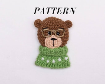 SCHEMA ALL'UNCINETTO in spilla inglese orsetto PDF modello peluche Orsetto giocattolo Amigurumi animale Spilla orsetto all'uncinetto